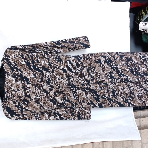 Dana Buchman Snake print Faux Wrap Dress - Picture 5 of 9